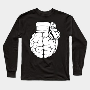 Brain hand grenade for war Long Sleeve T-Shirt